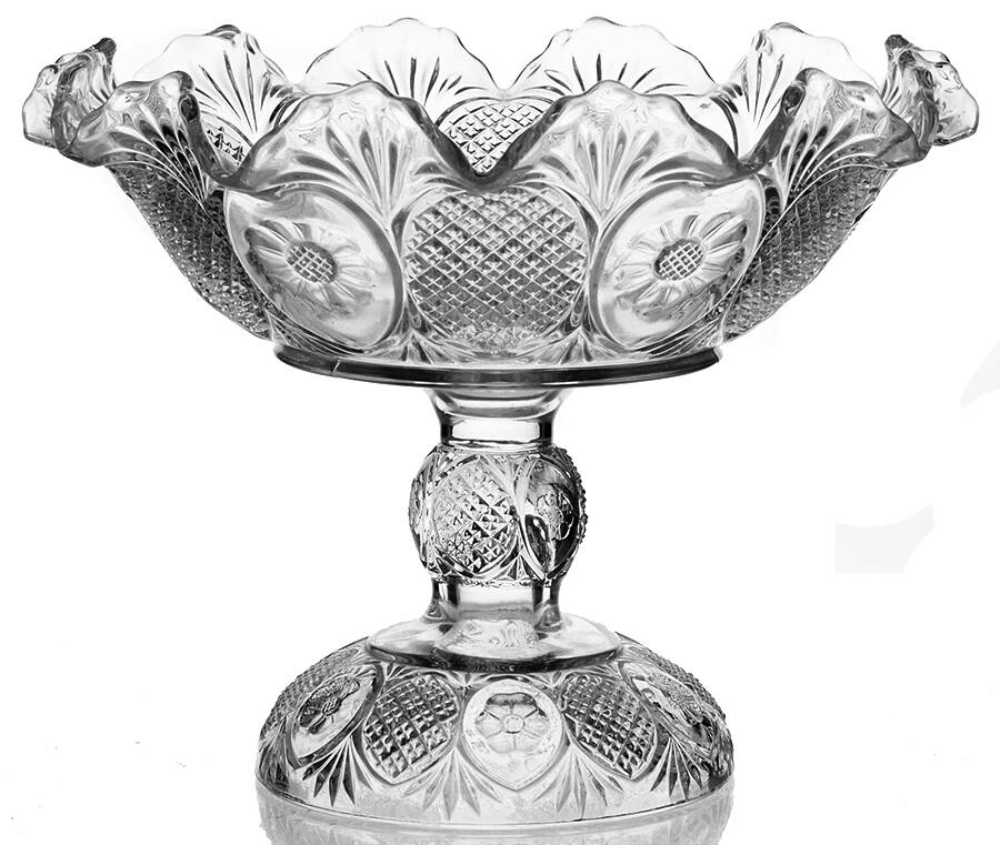 Sunk Daisy Clear Round Compote (Height X Width) by Co-Operative Flint-1