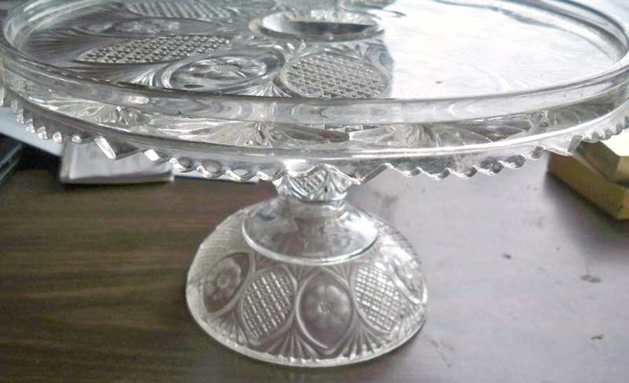 Sunk Daisy Clear Round Cake Stand by Co-Operative Flint-1