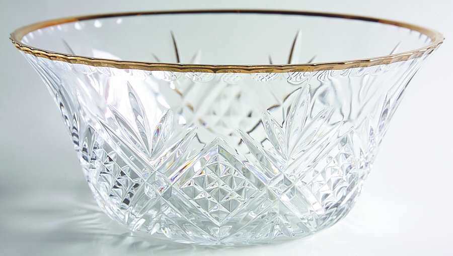 Salzburg Gold 9" Round Bowl by Cristal de Flandre-1