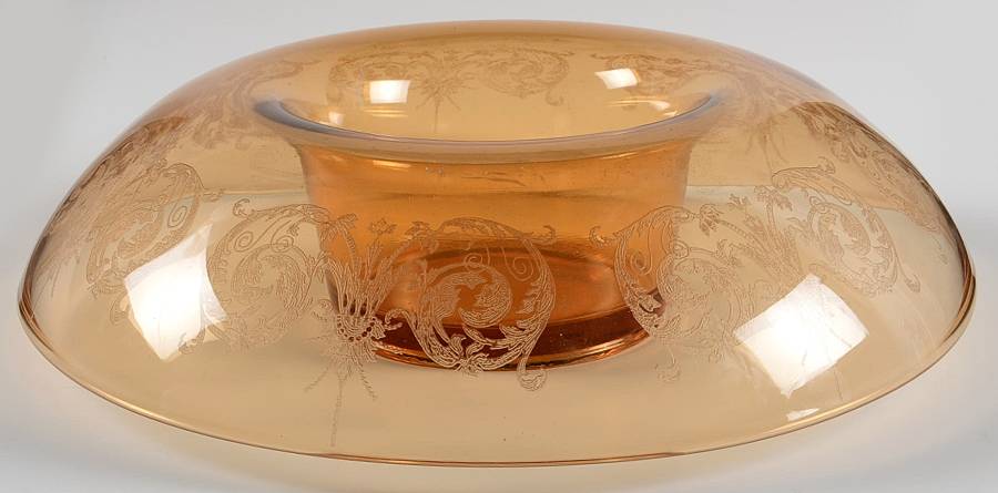 Balda Amber 12" Rolled Edge Bowl by Central Glass Works-1