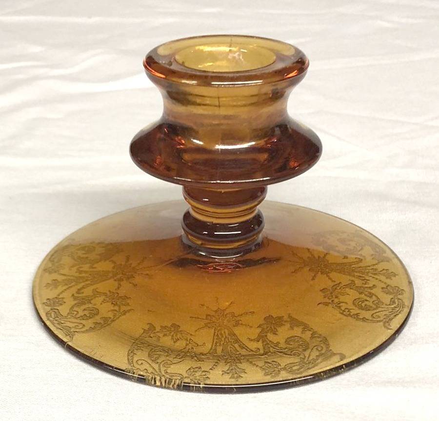 Balda Amber Single Light Candlestick by Central Glass Works-1