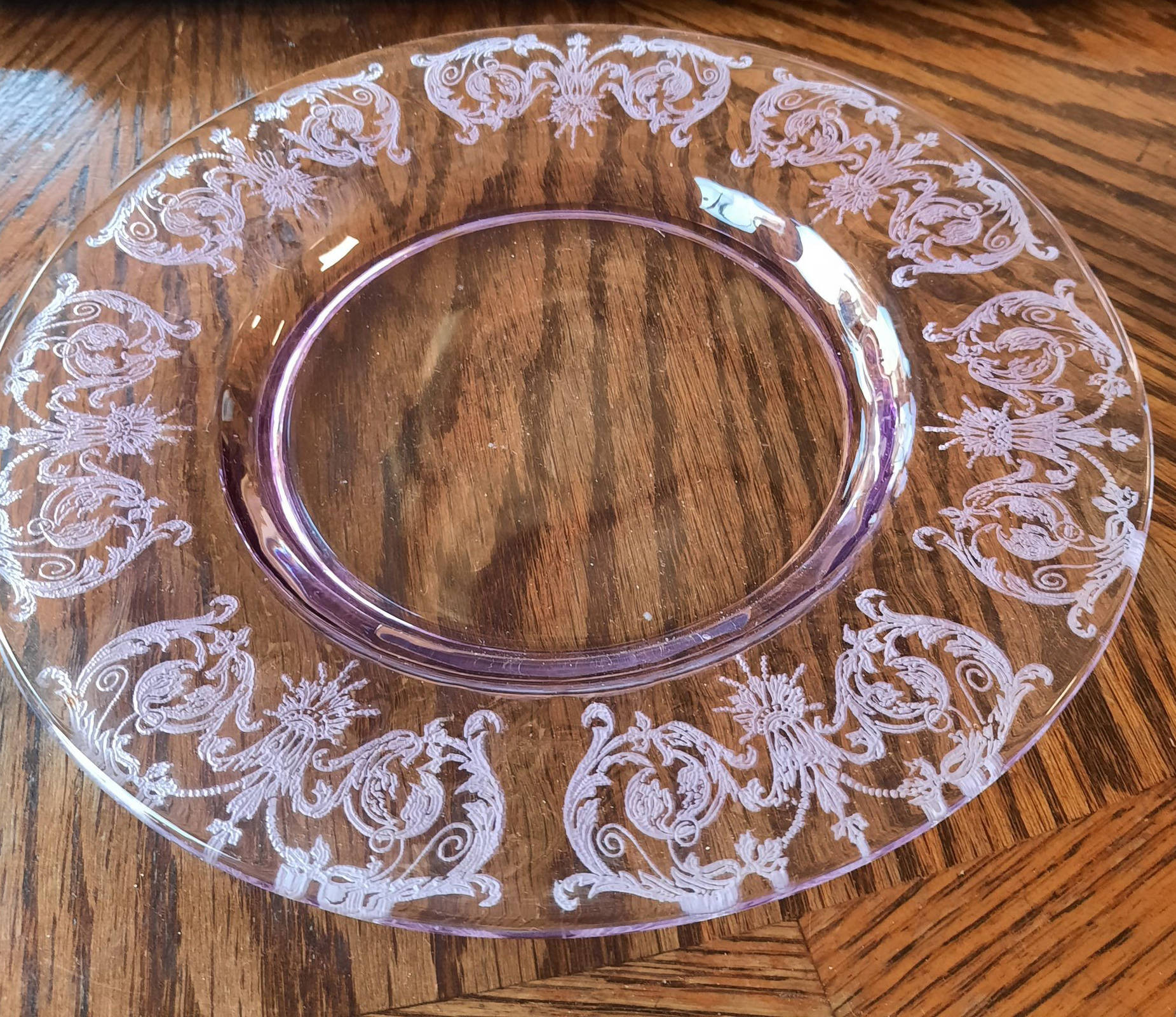 Balda Lavender Luncheon Plate by Central Glass Works-1