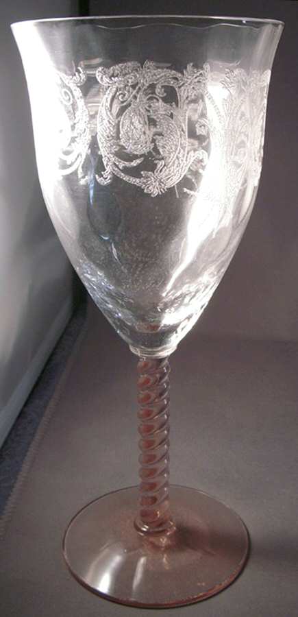 Balda Pink Water Goblet by Central Glass Works-1