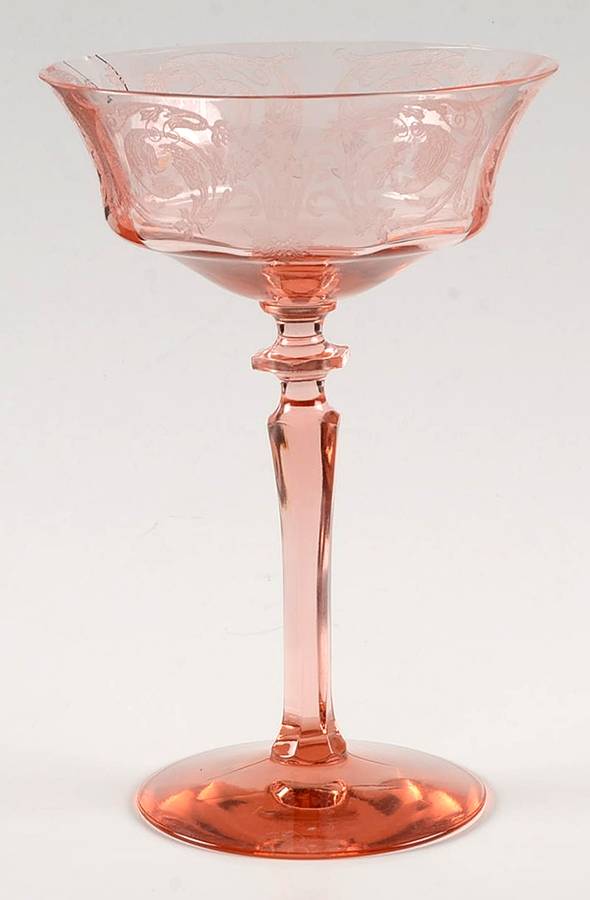Balda Pink (Stem 1440) Champagne/Tall Sherbet by Central Glass Works-1