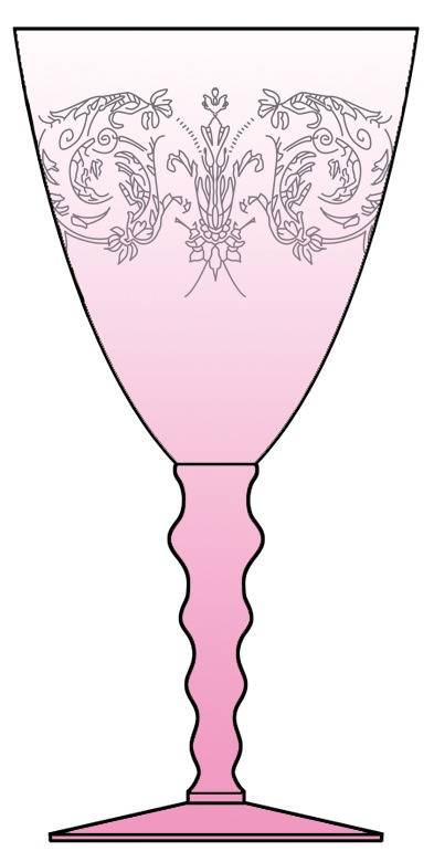 Balda Pink (Stem 24) Water Goblet by Central Glass Works-1