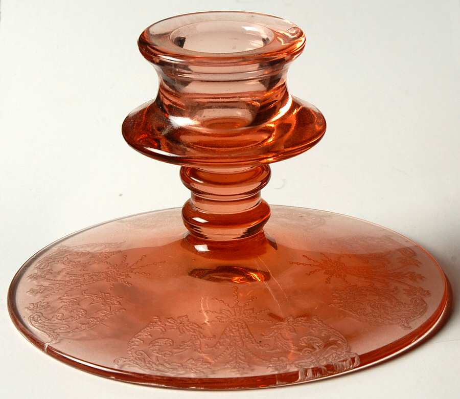 Balda Pink (Stem 24) Single Light Candlestick by Central Glass Works-1