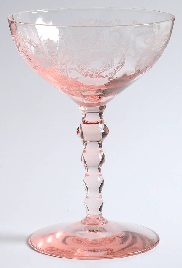 Balda Pink (Stem 24) Champagne/Tall Sherbet by Central Glass Works-1