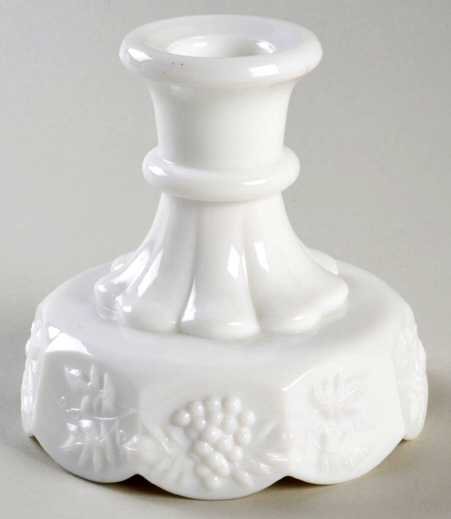 Harvest Milk Glass Single Light Candlestick by Colony-1