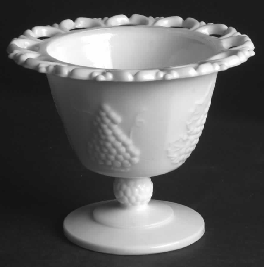 Harvest Milk Glass Footed Candy Dish No Lid by Colony-1
