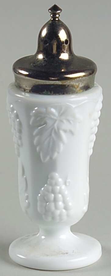 Harvest Milk Glass Footed Shaker & Metal Lid by Colony-1