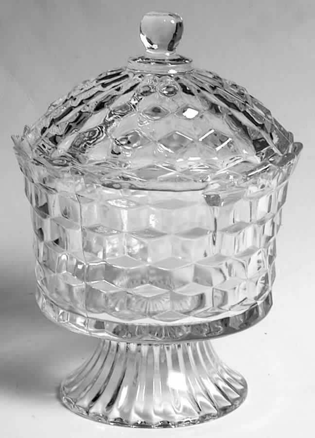 Whitehall Clear 8" Compote & Lid by Colony-1