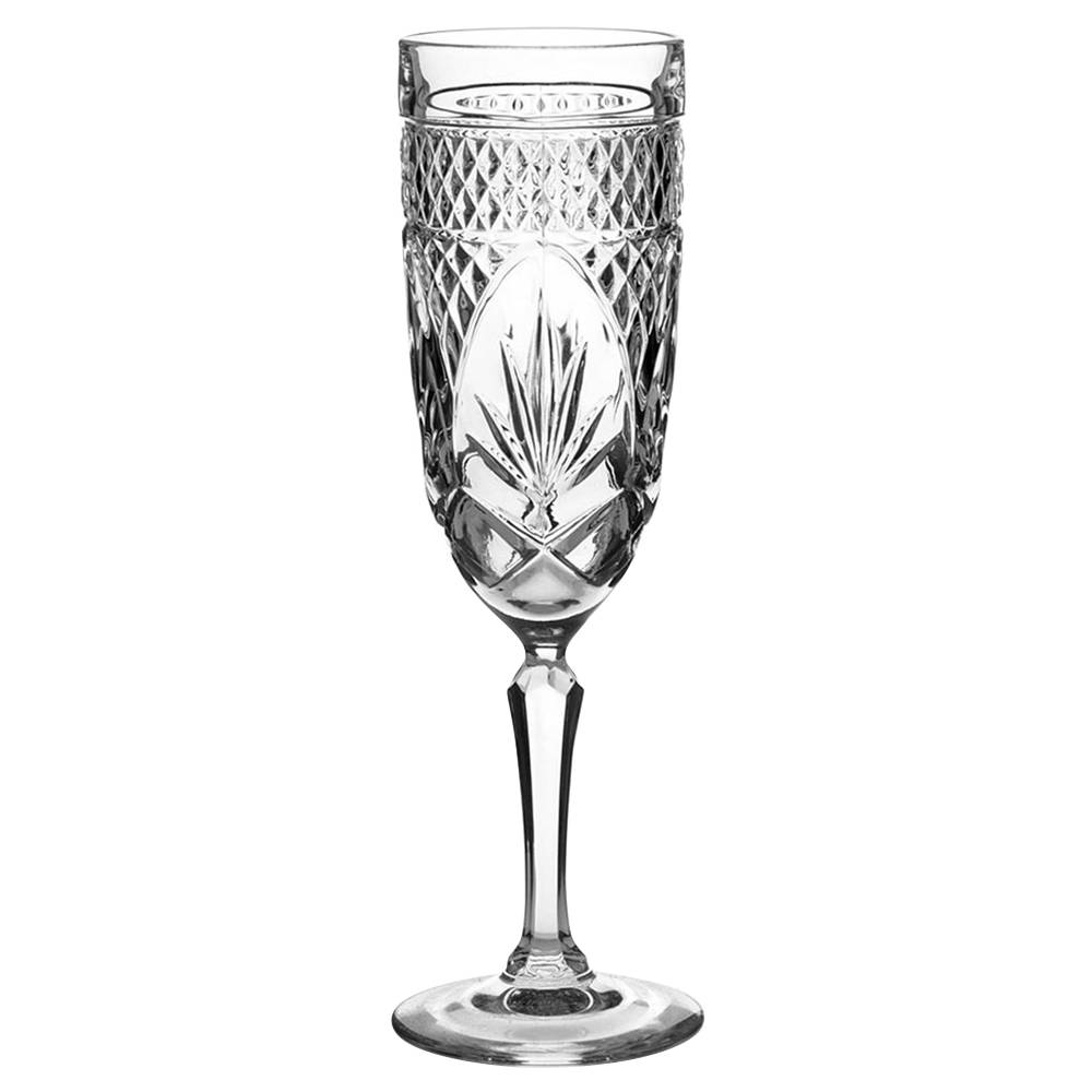 Antique Clear (No Knob, 6 Sided Stem) Fluted Champagne by Cristal D'Arques - Durand-1