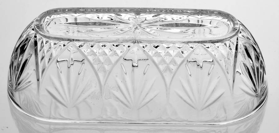 Antique Clear (No Knob, 6 Sided Stem) Lid for 1/4 Pound Butter by Cristal D'Arques - Durand-1