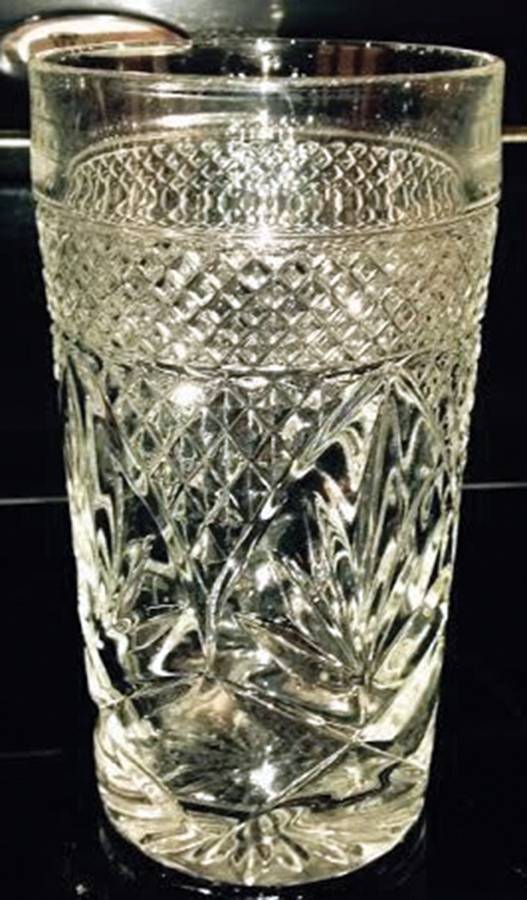 Antique Clear (No Knob, 6 Sided Stem) Flat Tumbler by Cristal D'Arques - Durand-1