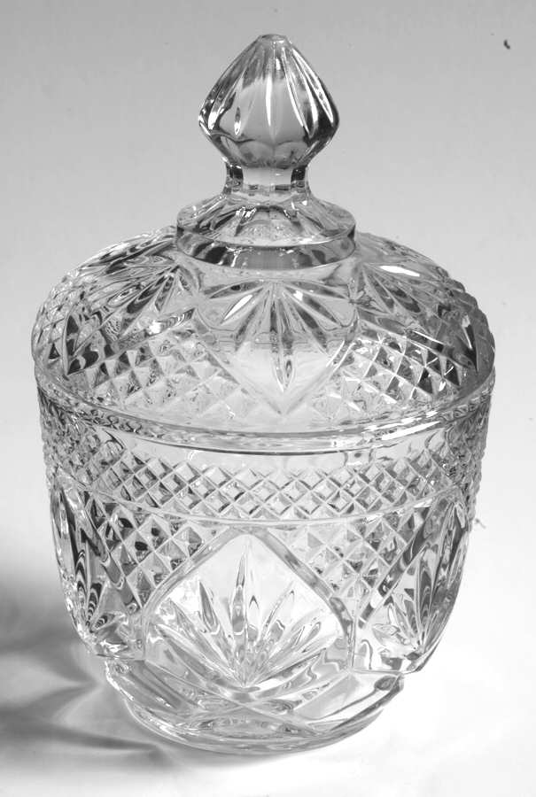 Antique Clear (No Knob, 6 Sided Stem) Sugar Bowl & Lid by Cristal D'Arques - Durand-1