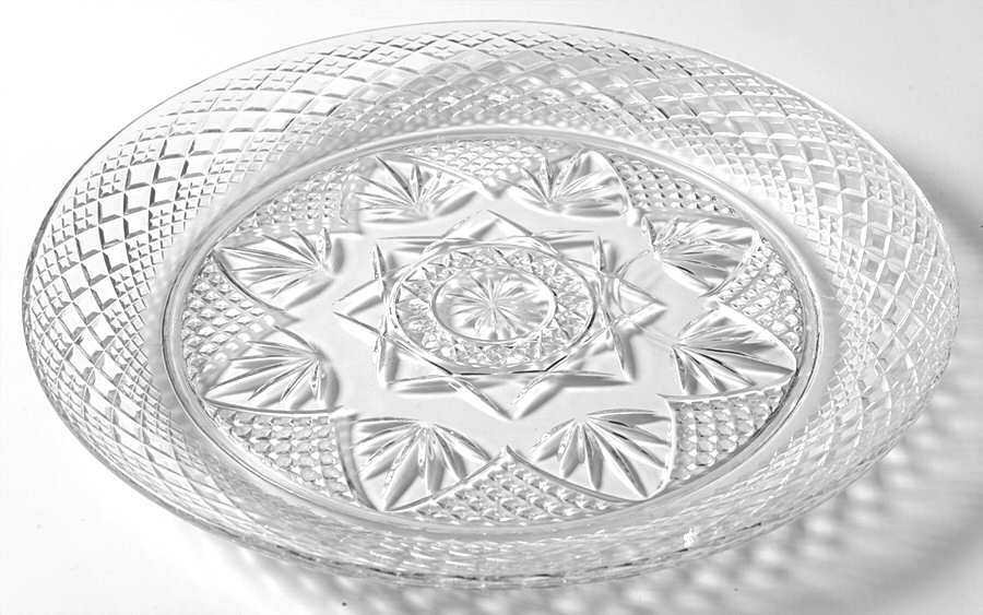 Antique Clear (No Knob, 6 Sided Stem) Snack Plate No Cup by Cristal D'Arques - Durand-1