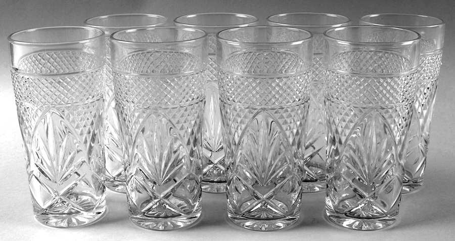 Antique Clear (No Knob, 6 Sided Stem) Cooler - Set of 8 by Cristal D'Arques - Durand-1
