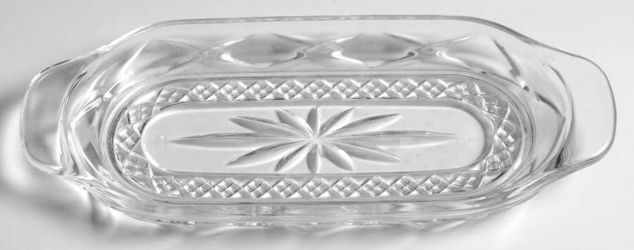 Antique Clear (No Knob, 6 Sided Stem) 1/4 Pound Butter Dish, No Lid by Cristal D'Arques - Durand-1