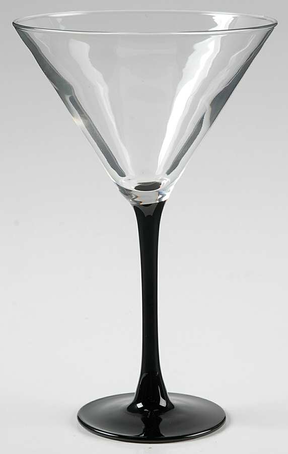 Domino Signature Black Martini Glass by Cristal D'Arques - Durand-1