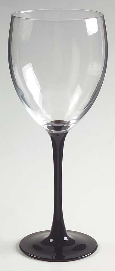 Domino Signature Black Tall Water Goblet by Cristal D'Arques - Durand-1