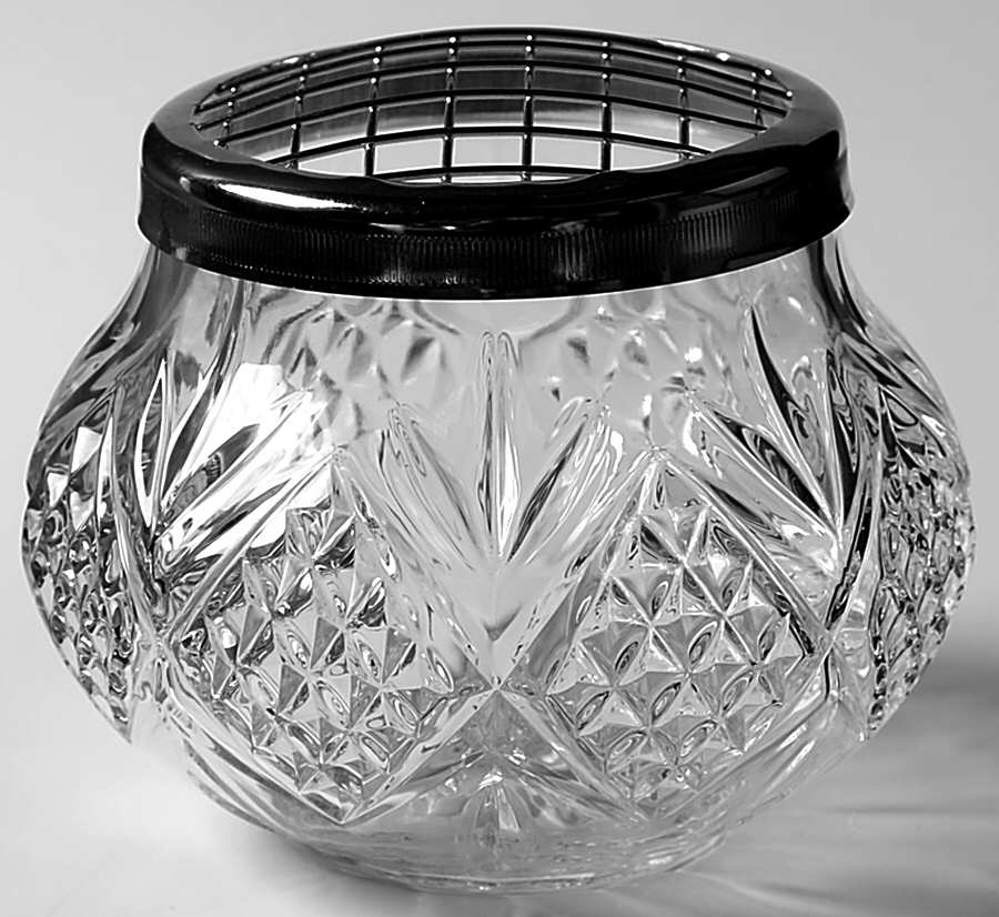 Fontenay 4" Rose Bowl Vase with Metal Arranger by Cristal D'Arques - Durand-1