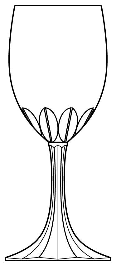 Imagination Taille Lance Water Goblet by Cristal D'Arques - Durand-1