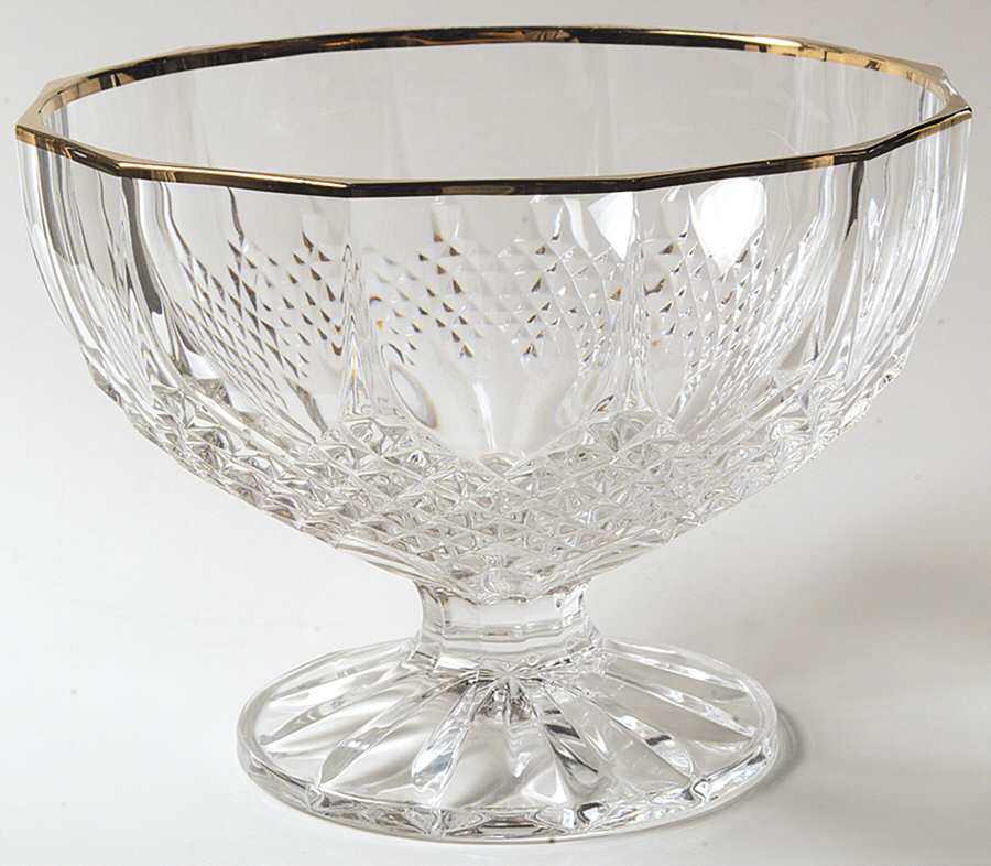 Longchamp Gold 8" Footed Bowl by Cristal D'Arques - Durand-1
