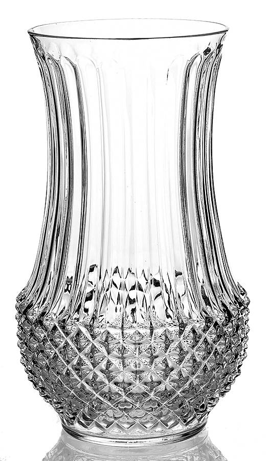 Longchamp (Clear) 10" Straight Vase by Cristal D'Arques - Durand-1