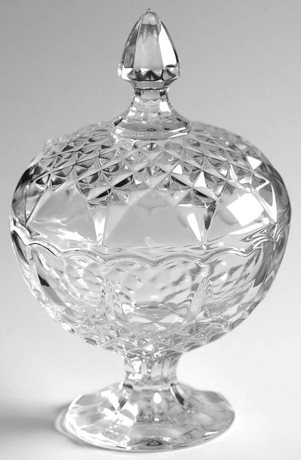 Longchamp (Clear) Candy Dish & Lid by Cristal D'Arques - Durand-1