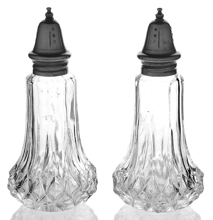 Longchamp (Clear) Shaker Set & Sterling Lids by Cristal D'Arques - Durand-1