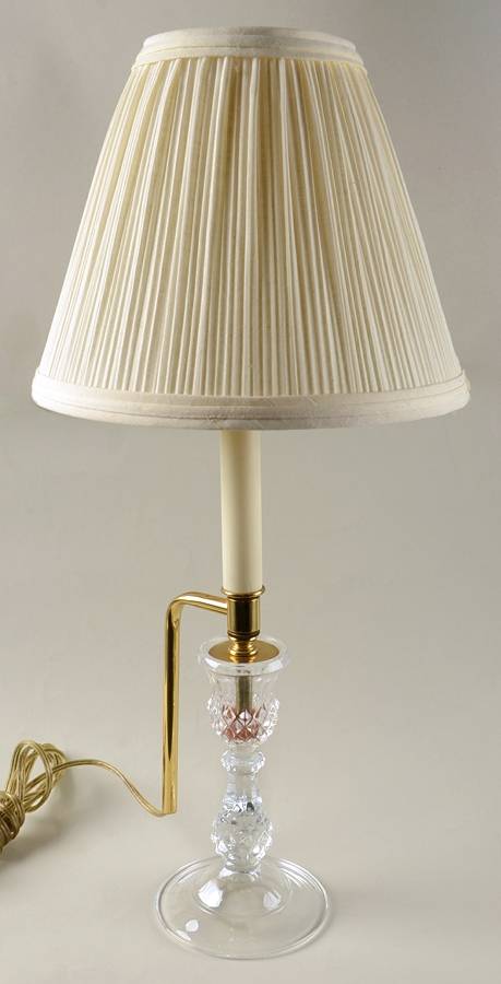 Longchamp (Clear) 19" Electric Lamp & Shade by Cristal D'Arques - Durand-1