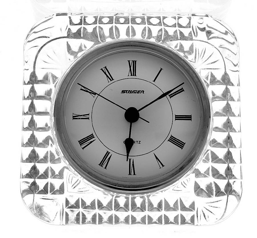 Longchamp (Clear) Square Quartz Clock by Cristal D'Arques - Durand-1