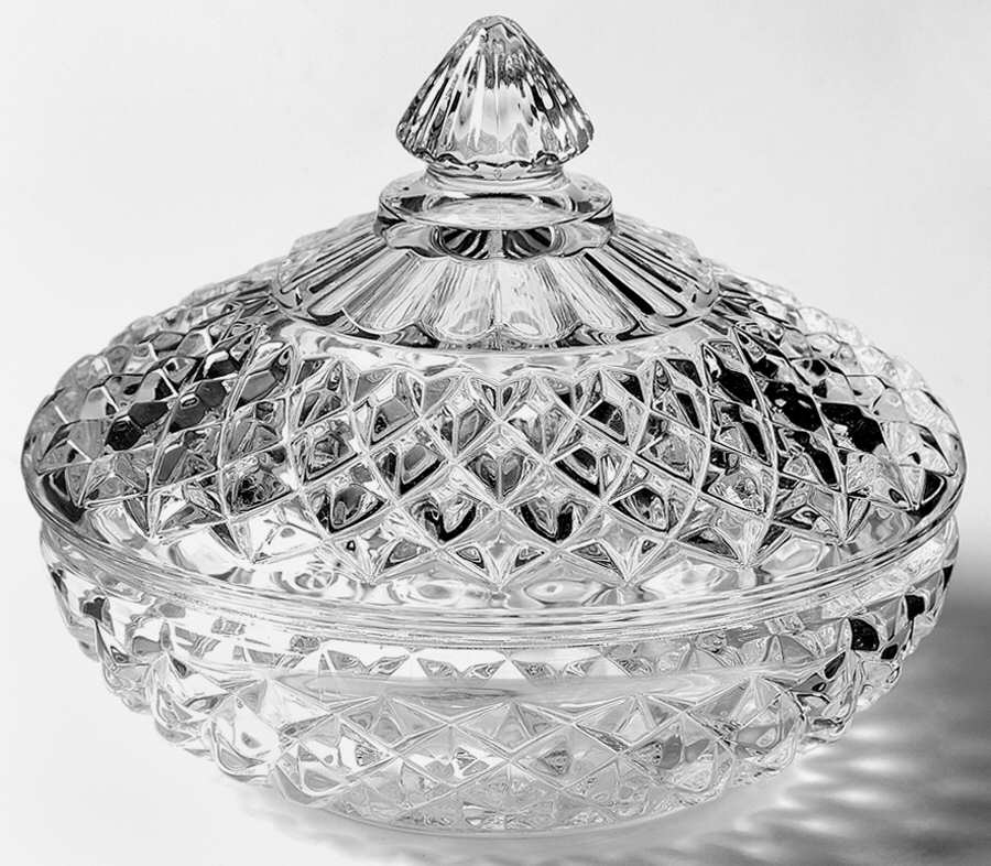 Longchamp (Clear) Candy Dish & Lid by Cristal D'Arques - Durand-1