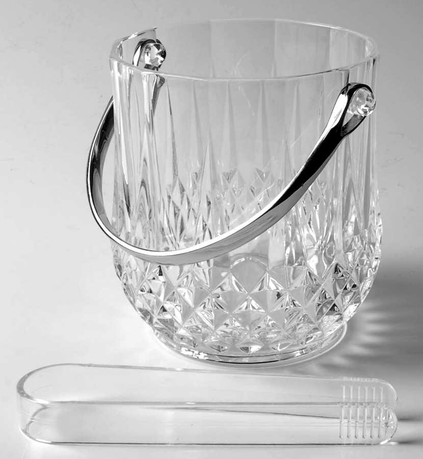 Longchamp (Clear) Acrylic Ice Bucket W/Handle & Tongs by Cristal D'Arques - Durand-1