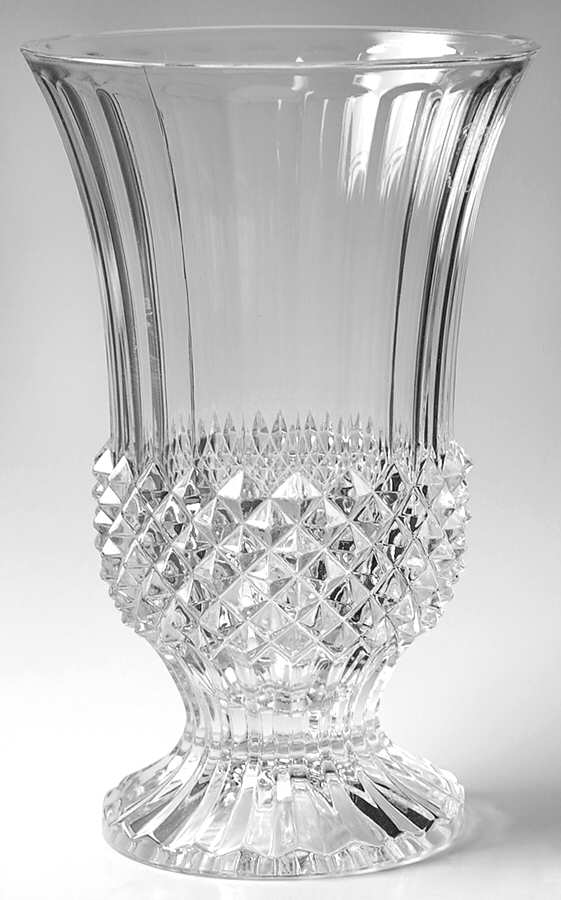 Longchamp (Clear) Footed Candle Lamp (Holds Pillar) by Cristal D'Arques - Durand-1