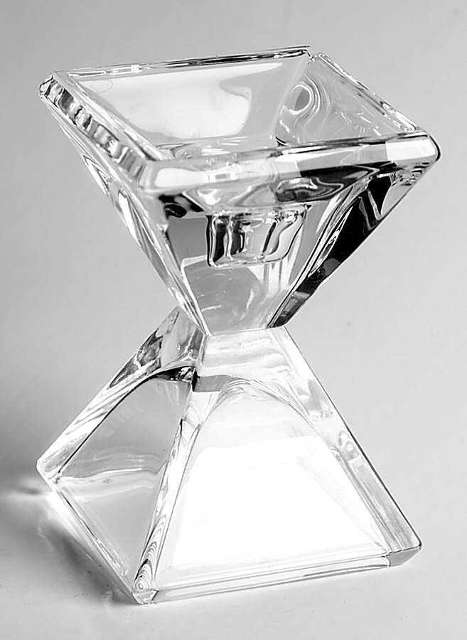 Pyramid 3" Single Light Candlestick by Cristal D'Arques - Durand-1