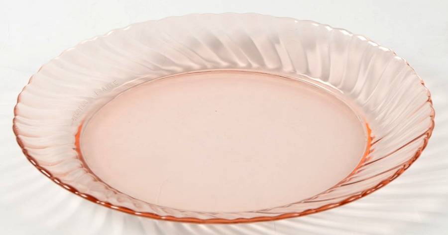 Rosaline Pink (Swirl Optic) 7" Salad Plate by Cristal D'Arques - Durand-1