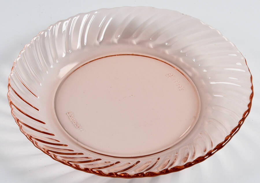 Rosaline Pink (Swirl Optic) Bread & Butter Plate by Cristal D'Arques - Durand-1