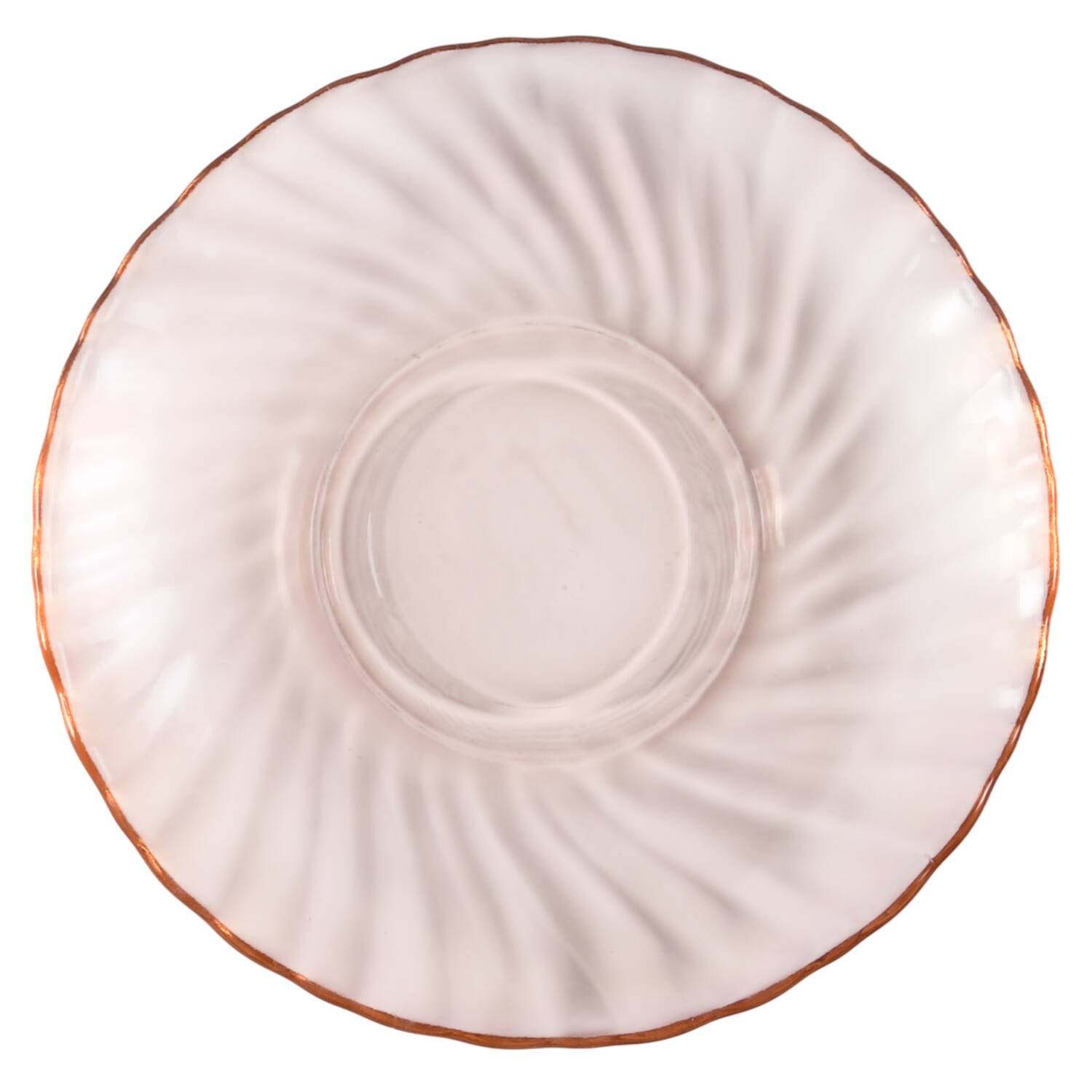 Rosaline Pink (Swirl Optic) Saucer Only by Cristal D'Arques - Durand-1