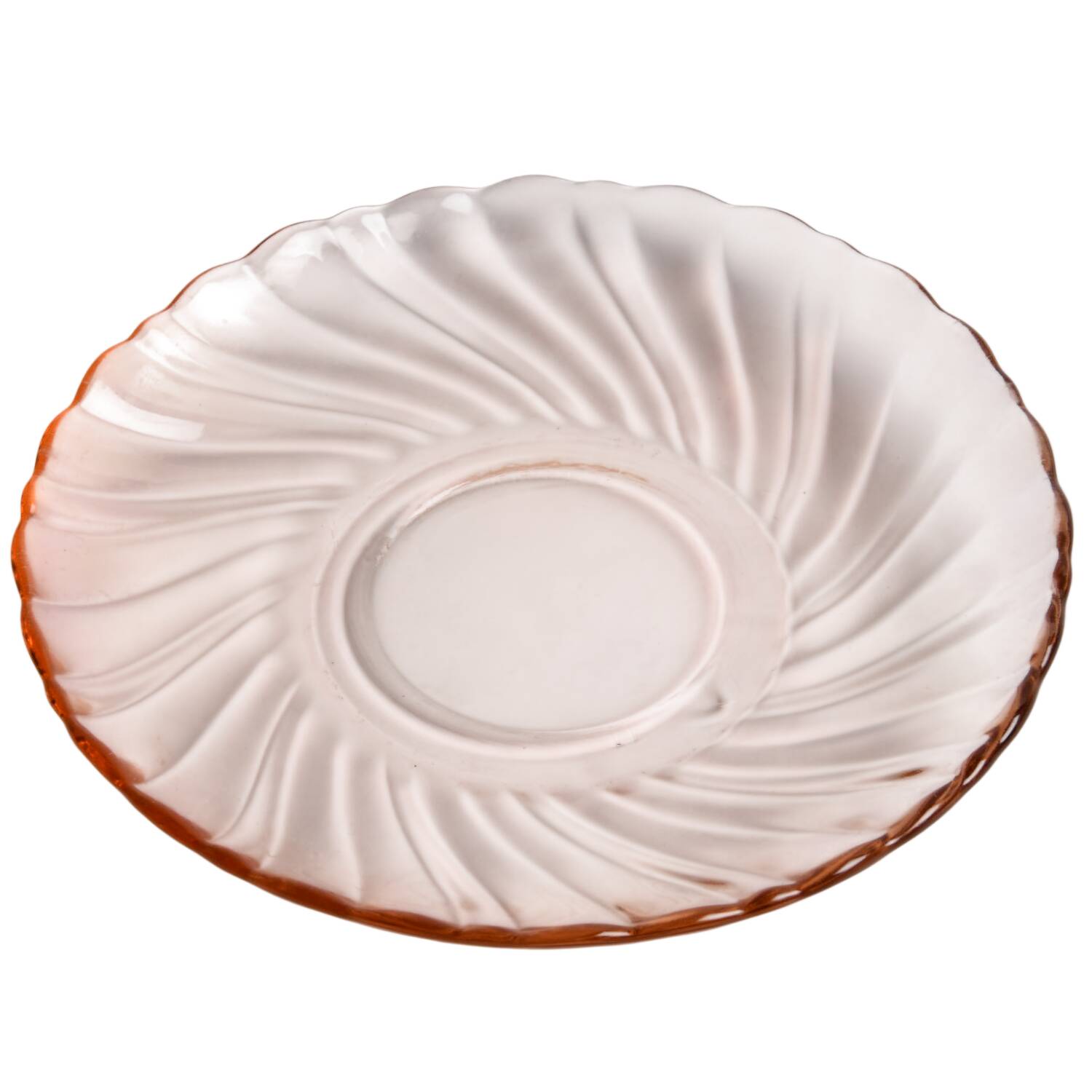 Rosaline Pink (Swirl Optic) Saucer only by Cristal D'Arques - Durand-1