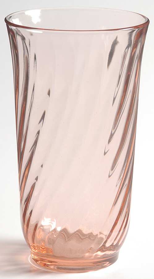 Rosaline Pink (Swirl Optic) 10 Oz Flat Tumbler by Cristal D'Arques - Durand-1