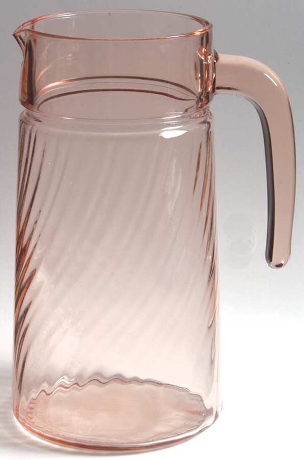 Rosaline Pink (Swirl Optic) 48 Oz Pitcher by Cristal D'Arques - Durand-1