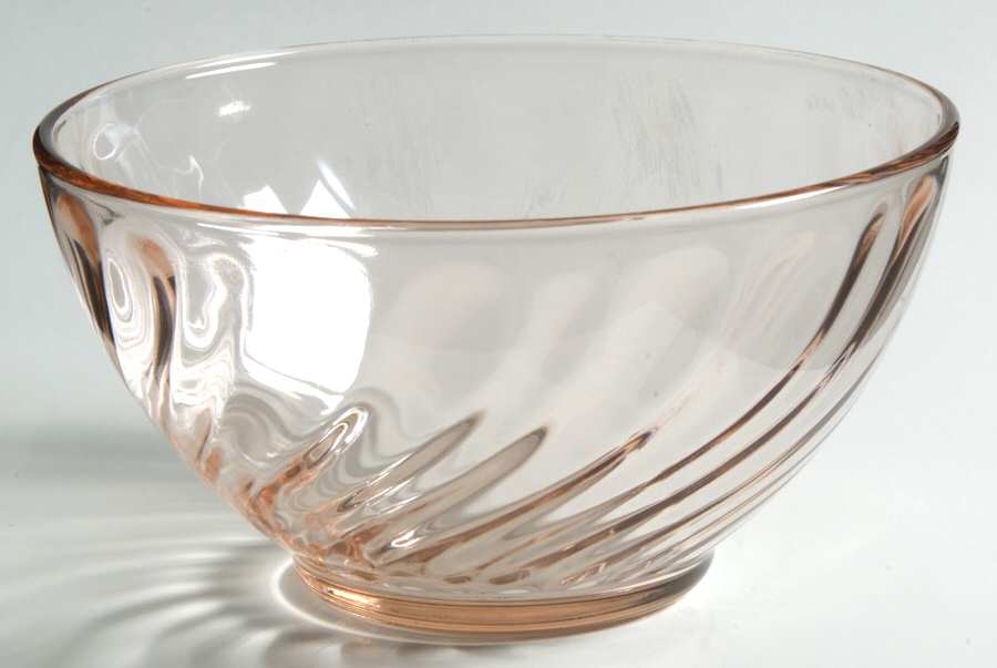 Rosaline Pink (Swirl Optic) Cereal Bowl by Cristal D'Arques - Durand-1