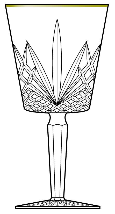 Villemont Gold Water Goblet by Cristal D'Arques - Durand-1