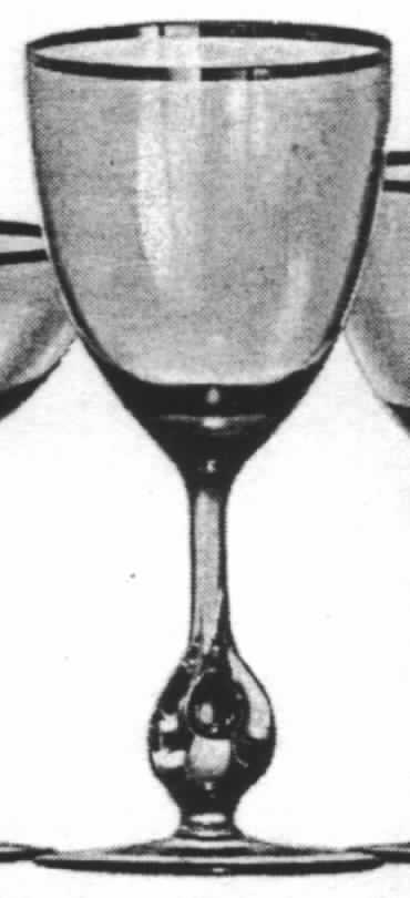 Atlas Clear (Gold Trim) Water Goblet by Czechoslovakia-1