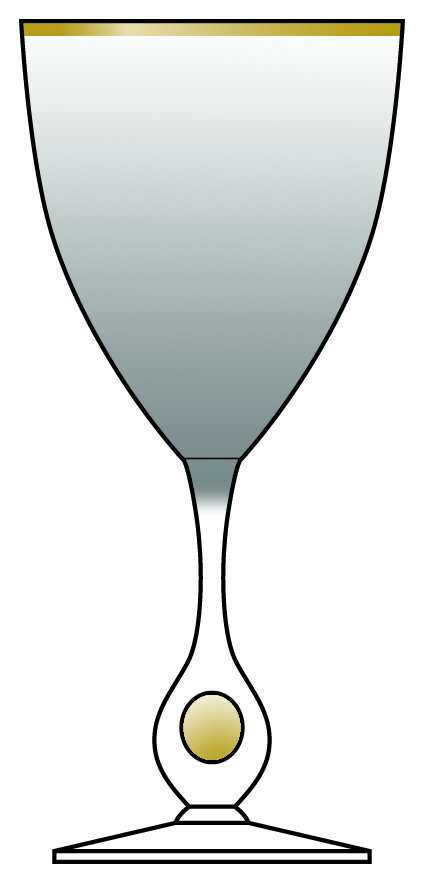 Atlas Gray Water Goblet by Czechoslovakia-1