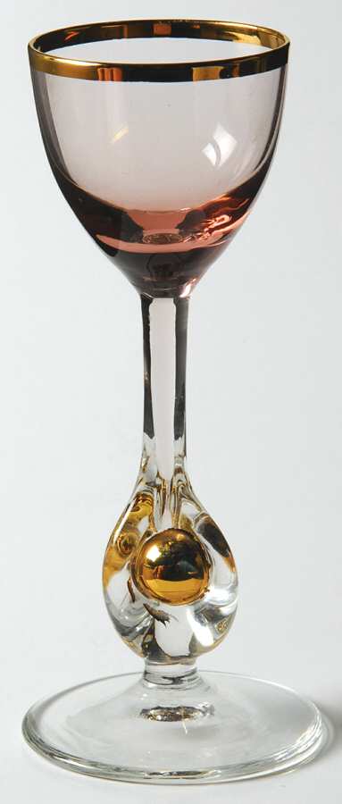 Atlas Pink Cordial Glass by Czechoslovakia-1