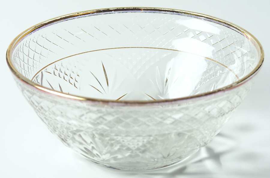 Antique Gold (No Knob, 6 Sided Stem) Individual Salad Bowl by Cristal D'Arques - Durand-1