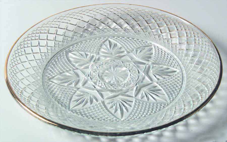 Antique Gold (No Knob, 6 Sided Stem) Luncheon Plate by Cristal D'Arques - Durand-1