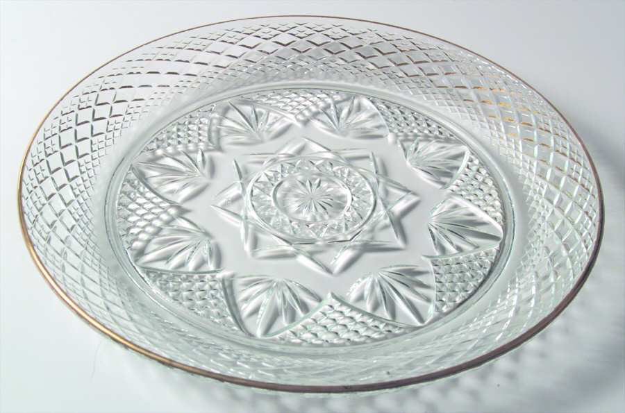 Antique Gold (No Knob, 6 Sided Stem) Dinner Plate by Cristal D'Arques - Durand-1